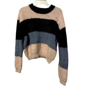 COTTON EMPORIUM Striped Fuzzy Sweater Womens XS